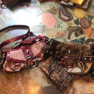 Guess bag bundle Bronze and red